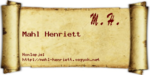 Mahl Henriett névjegykártya